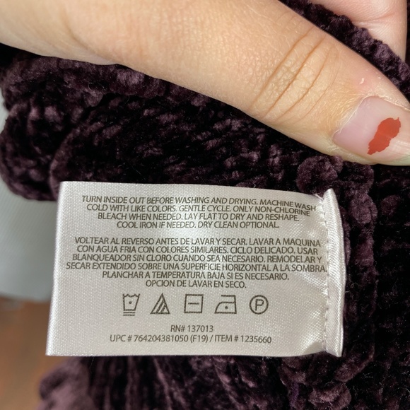 ORVIS Soft Chenille Pullover Sweater Plum Purple Sz. M - Picture 10 of 10